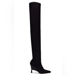 GIA Borghini x RHW - black lycra & leather over-the-knee boots / size 7. Worn 1x